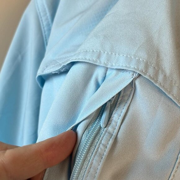 World Wide Sportsman Men's Fishing Shirt XL Long Sleeve Solid Blue Pockets Fish - Picture 6 of 13